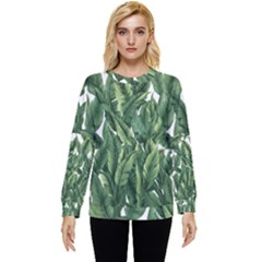 Tropical Leaves Hidden Pocket Sweatshirt