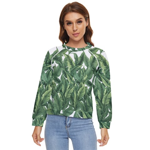 Tropical Leaves Women s Long Sleeve Raglan T-shirt by goljakoff