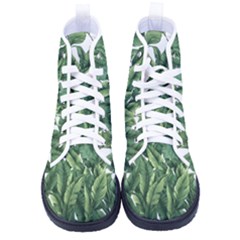 Tropical Leaves Women s High-top Canvas Sneakers by goljakoff