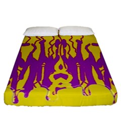 Yellow And Purple In Harmony Fitted Sheet (queen Size) by pepitasart