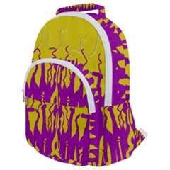 Yellow And Purple In Harmony Rounded Multi Pocket Backpack by pepitasart