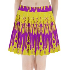 Yellow And Purple In Harmony Pleated Mini Skirt by pepitasart