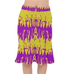 Yellow And Purple In Harmony Short Mermaid Skirt by pepitasart