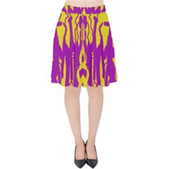 Yellow And Purple In Harmony Velvet High Waist Skirt by pepitasart