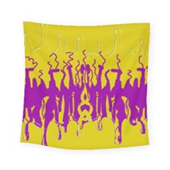 Yellow And Purple In Harmony Square Tapestry (small)