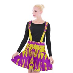 Yellow And Purple In Harmony Suspender Skater Skirt by pepitasart