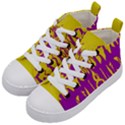 Yellow And Purple In Harmony Kids  Mid-Top Canvas Sneakers View2