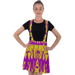 Yellow And Purple In Harmony Velvet Suspender Skater Skirt by pepitasart