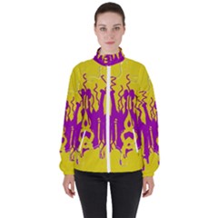 Yellow And Purple In Harmony Women s High Neck Windbreaker by pepitasart