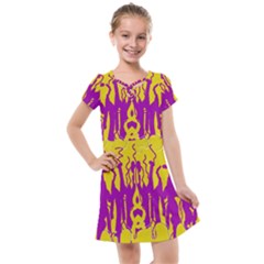 Yellow And Purple In Harmony Kids  Cross Web Dress by pepitasart