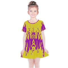 Yellow And Purple In Harmony Kids  Simple Cotton Dress by pepitasart