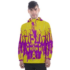 Yellow And Purple In Harmony Men s Front Pocket Pullover Windbreaker