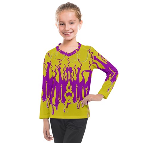 Yellow And Purple In Harmony Kids  Long Mesh T-shirt by pepitasart