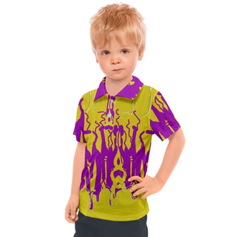 Yellow And Purple In Harmony Kids  Polo T-shirt by pepitasart