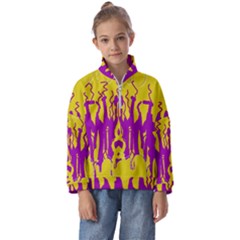 Yellow And Purple In Harmony Kids  Half Zip Hoodie