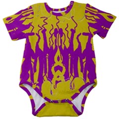 Yellow And Purple In Harmony Baby Short Sleeve Bodysuit by pepitasart