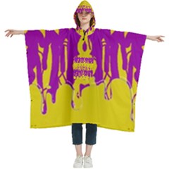 Yellow And Purple In Harmony Women s Hooded Rain Ponchos by pepitasart