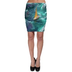 Lion King Of The Jungle Nature Bodycon Skirt by Cemarart