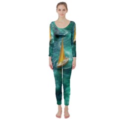 Lion King Of The Jungle Nature Long Sleeve Catsuit by Cemarart