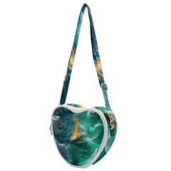 Lion King Of The Jungle Nature Heart Shoulder Bag by Cemarart