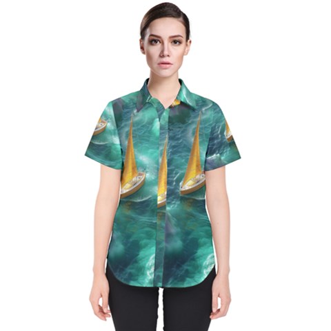 Lion King Of The Jungle Nature Women s Short Sleeve Shirt by Cemarart