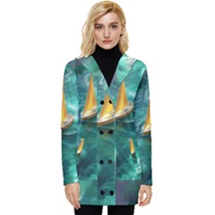 Mountain Wolf Tree Nature Moon Button Up Hooded Coat  by Cemarart