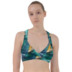 Mountain Birds River Sunset Nature Sweetheart Sports Bra by Cemarart