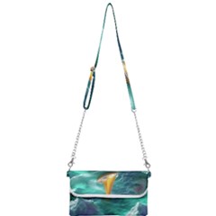 Mountain Wolf Tree Nature Moon Mini Crossbody Handbag by Cemarart