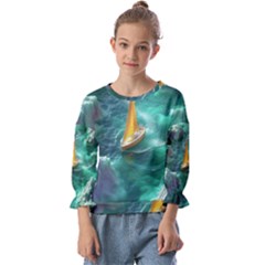 Lion King Of The Jungle Nature Kids  Cuff Sleeve Top