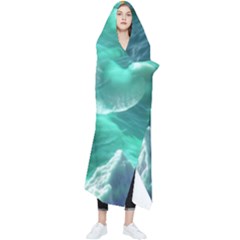 Mountain Wolf Tree Nature Moon Wearable Blanket by Cemarart