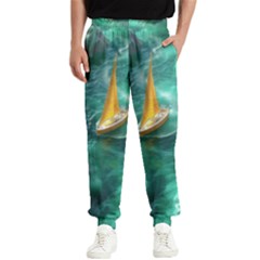 Mountain Wolf Tree Nature Moon Men s Elastic Waist Pants by Cemarart