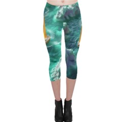 Mountains Sunset Landscape Nature Capri Leggings  by Cemarart