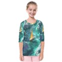 Mountains Sunset Landscape Nature Kids  Quarter Sleeve Raglan T-Shirt View1