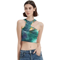 Mountain Wolf Tree Nature Moon Cut Out Top