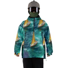 Mountain Wolf Tree Nature Moon Men s Ski And Snowboard Waterproof Breathable Jacket by Cemarart