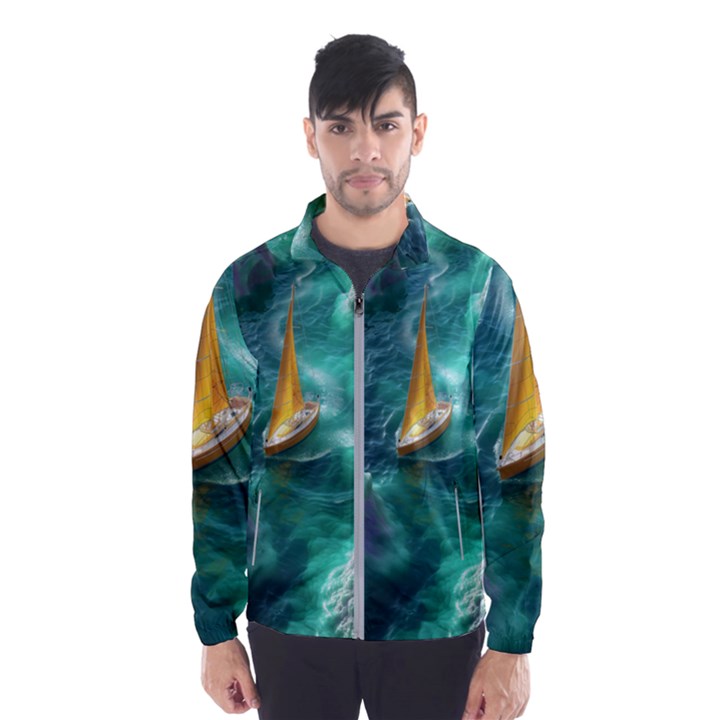 Mountains Sunset Landscape Nature Men s Windbreaker