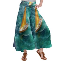 Mountains Sunset Landscape Nature Women s Satin Palazzo Pants by Cemarart