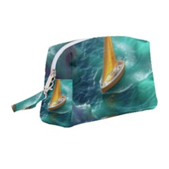 Double Exposure Flower Wristlet Pouch Bag (medium) by Cemarart