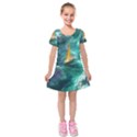 Mountains Sunset Landscape Nature Kids  Short Sleeve Velvet Dress View1