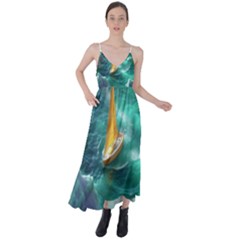 Double Exposure Flower Tie Back Maxi Dress by Cemarart