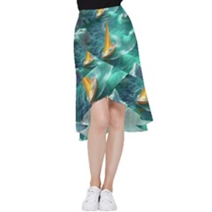 Double Exposure Flower Frill Hi Low Chiffon Skirt by Cemarart