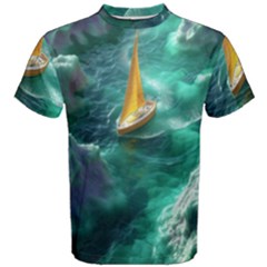 Valley Night Mountains Men s Cotton T-shirt by Cemarart