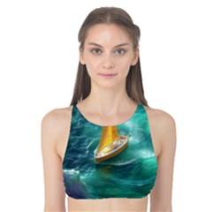 Valley Night Mountains Tank Bikini Top by Cemarart