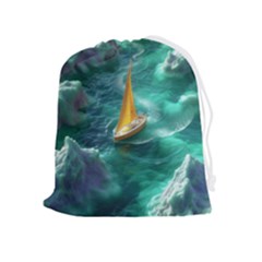 Valley Night Mountains Drawstring Pouch (xl) by Cemarart