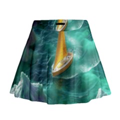 Valley Night Mountains Mini Flare Skirt by Cemarart