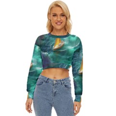 Mountains Sunset Landscape Nature Lightweight Long Sleeve Sweatshirt by Cemarart