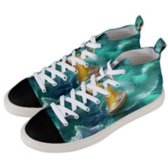 Valley Night Mountains Men s Mid-top Canvas Sneakers by Cemarart