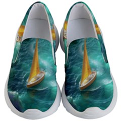 Valley Night Mountains Kids Lightweight Slip Ons by Cemarart