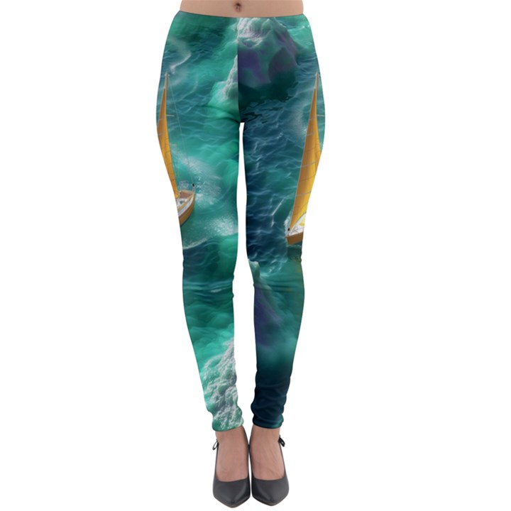 Valley Night Mountains Lightweight Velour Leggings