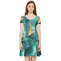 Valley Night Mountains Inside Out Cap Sleeve Dress by Cemarart